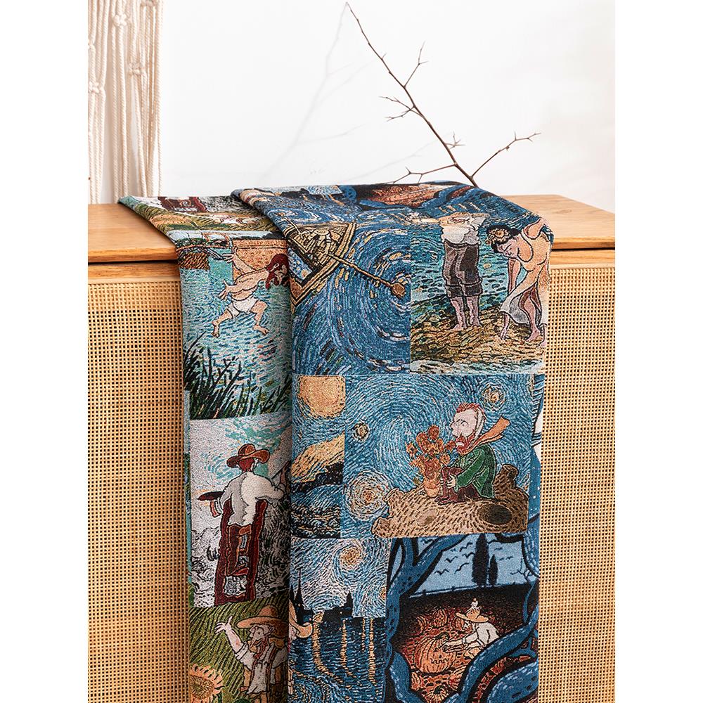 提花布料沙发布料面料手工自己做沙发套罩抱枕桌布艺术风花布布头