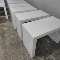 U型白色烤漆流水臺(tái)展示臺(tái)方臺(tái)圓臺(tái)中島柜高低桌展示架體驗(yàn)桌定制