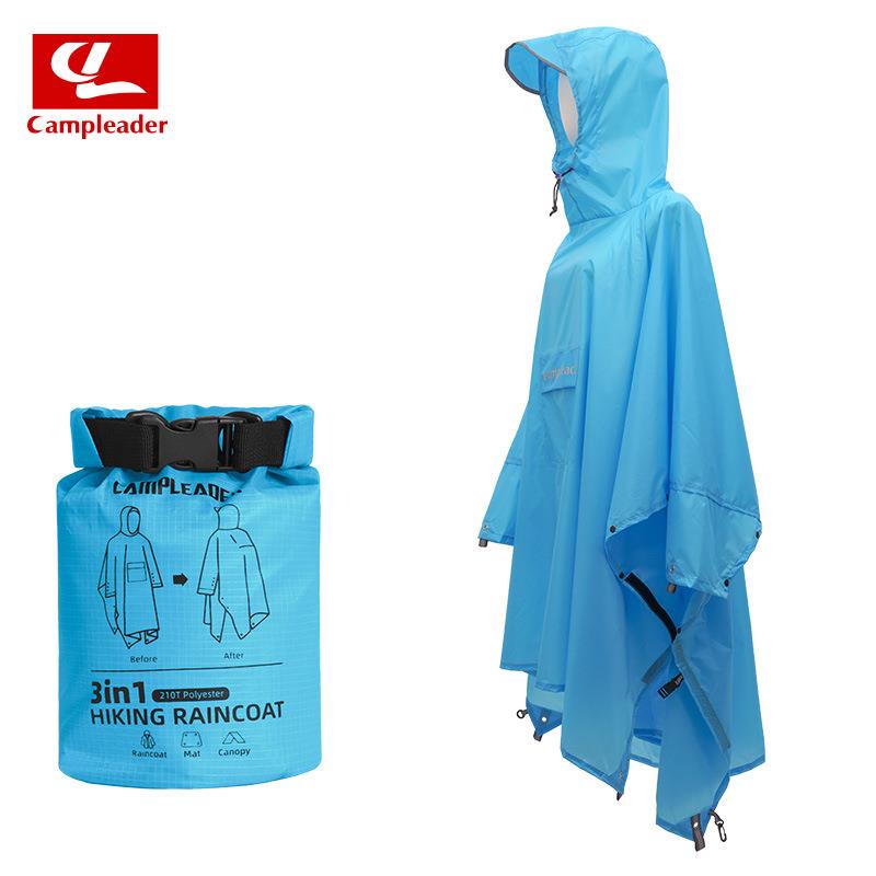 升级款户外三合一雨衣徒步登山防风防雨骑行多功能尼龙应急雨衣