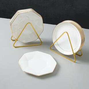 陶瓷家用餐桌骨碟骨头盘子点心盘轻奢高级感餐盘 骨瓷吐骨碟套装