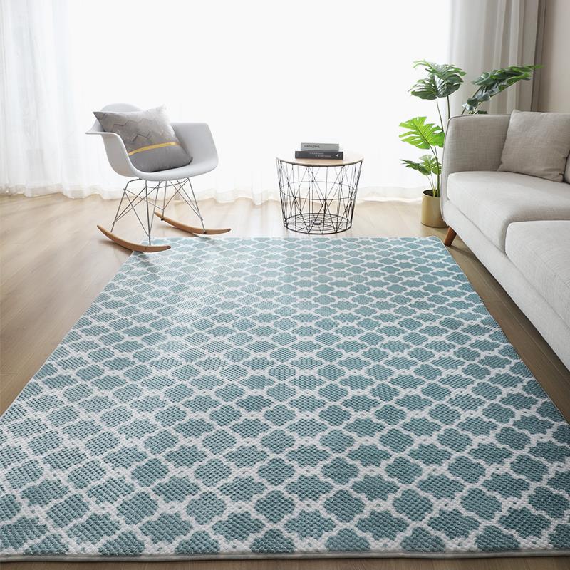 北欧简约格子家用客厅茶几地垫卧室房间满铺床边防滑宝宝爬行地毯