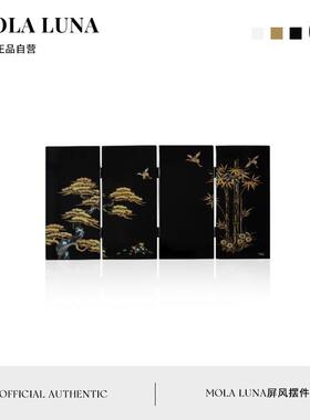 MOLA.Head.摆件中式桌面屏风摆件装饰画 画古风装饰品可折叠 | 带