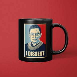 DISSENT美国女大法官金斯伯格RBG陶瓷MUG马克杯子黑色男女生孩