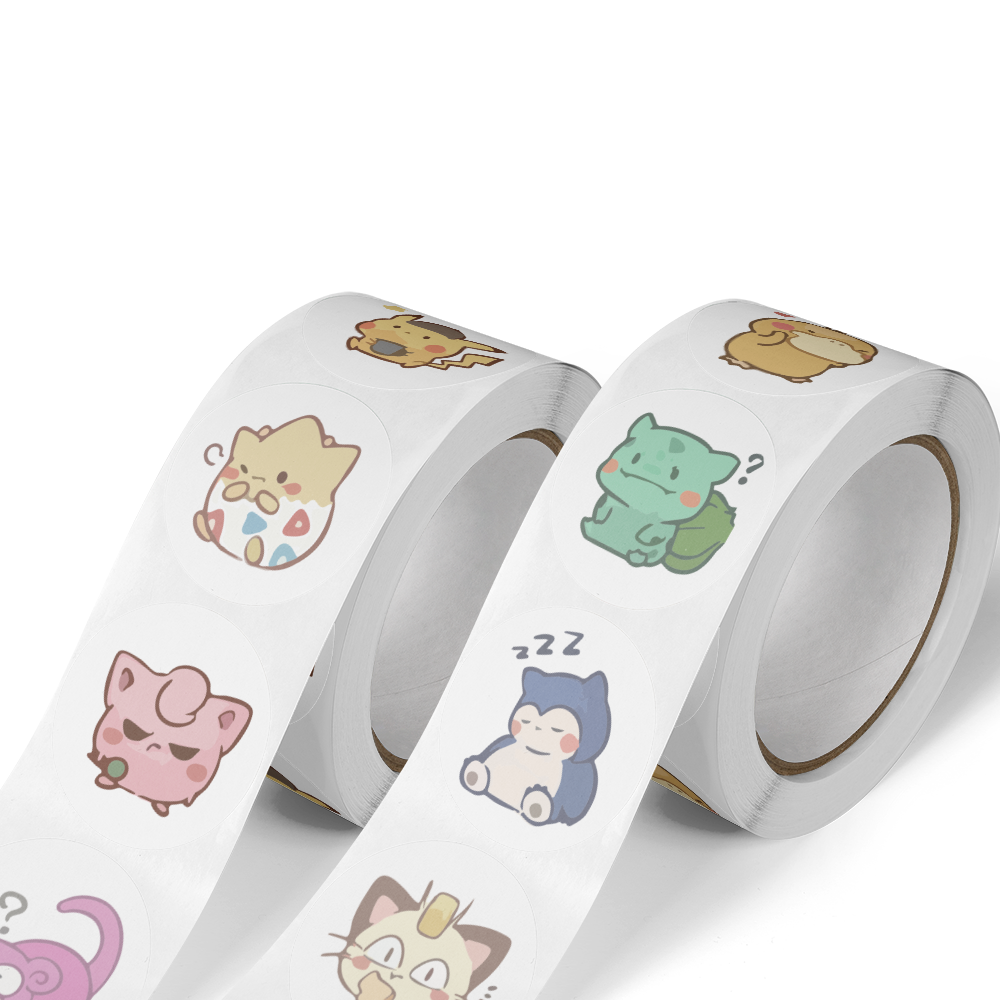 500贴/卷Q版宝可梦卷卷贴卡通学生手账装饰贴画礼品礼物封口贴纸