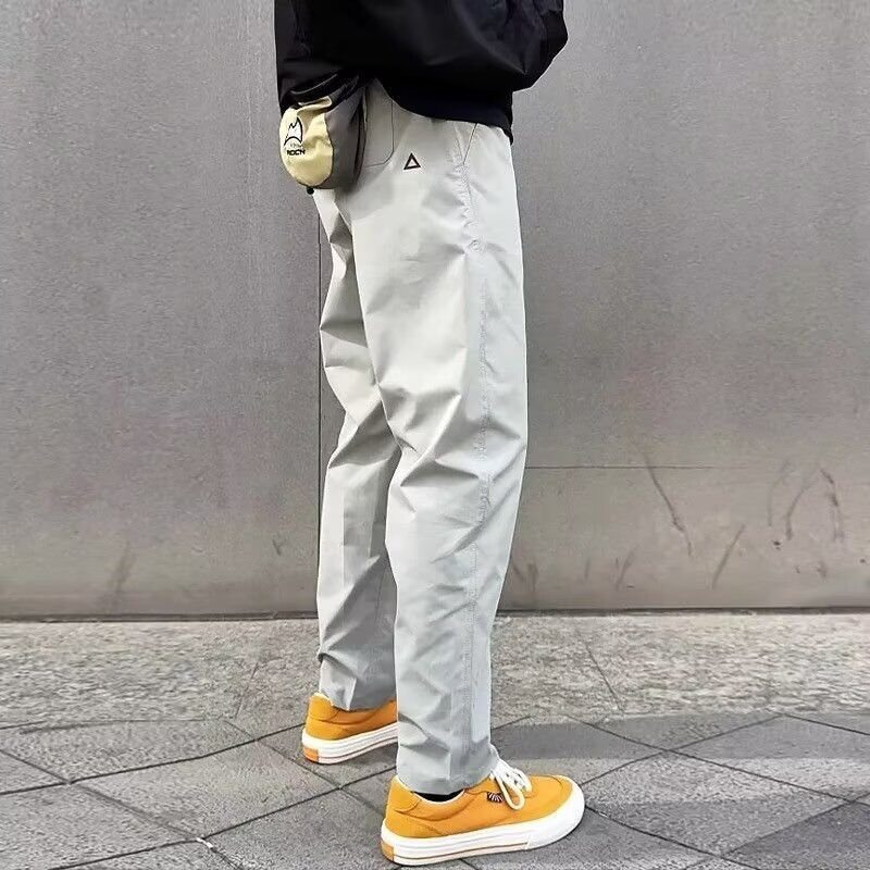 藏青色三角标裤子男早秋新款美式软壳冲锋裤防水防风速干工装长裤