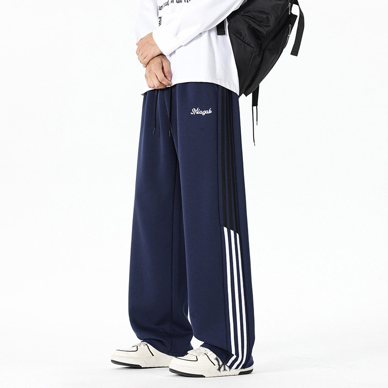 美式运动卫裤男款秋季重磅休闲长裤宽松直筒潮牌潮流男士阔腿裤子