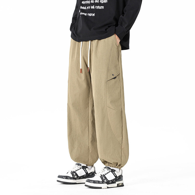 工装裤子男款秋季宽松百搭潮流束脚运动卫裤青少年垂感男士休闲裤