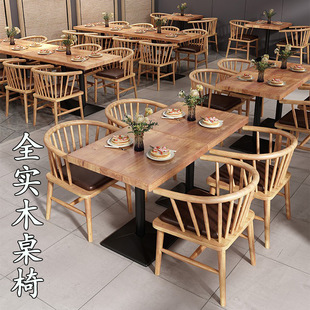 食堂快餐小吃店实木桌椅面粉馆奶茶店火锅饭店靠墙卡座沙发定制