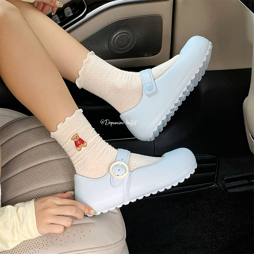 细细条简约纯色学生新款芭蕾舞蹈单鞋舒适休闲玛丽珍平底鞋女夏季