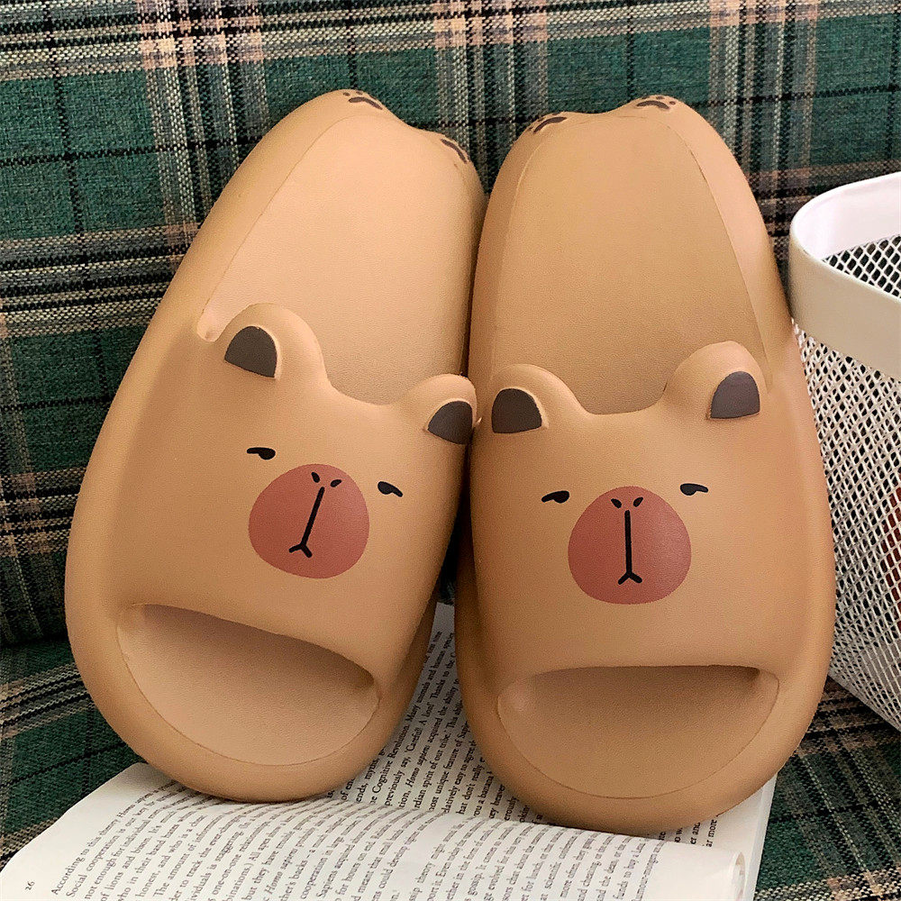 细细条卡皮巴拉水豚情侣男女夏季外穿室内居家凉拖鞋防滑一字拖鞋,居家布艺,居家凉拖/凉鞋,淘宝优惠券,粉丝福利购,淘宝优惠卷