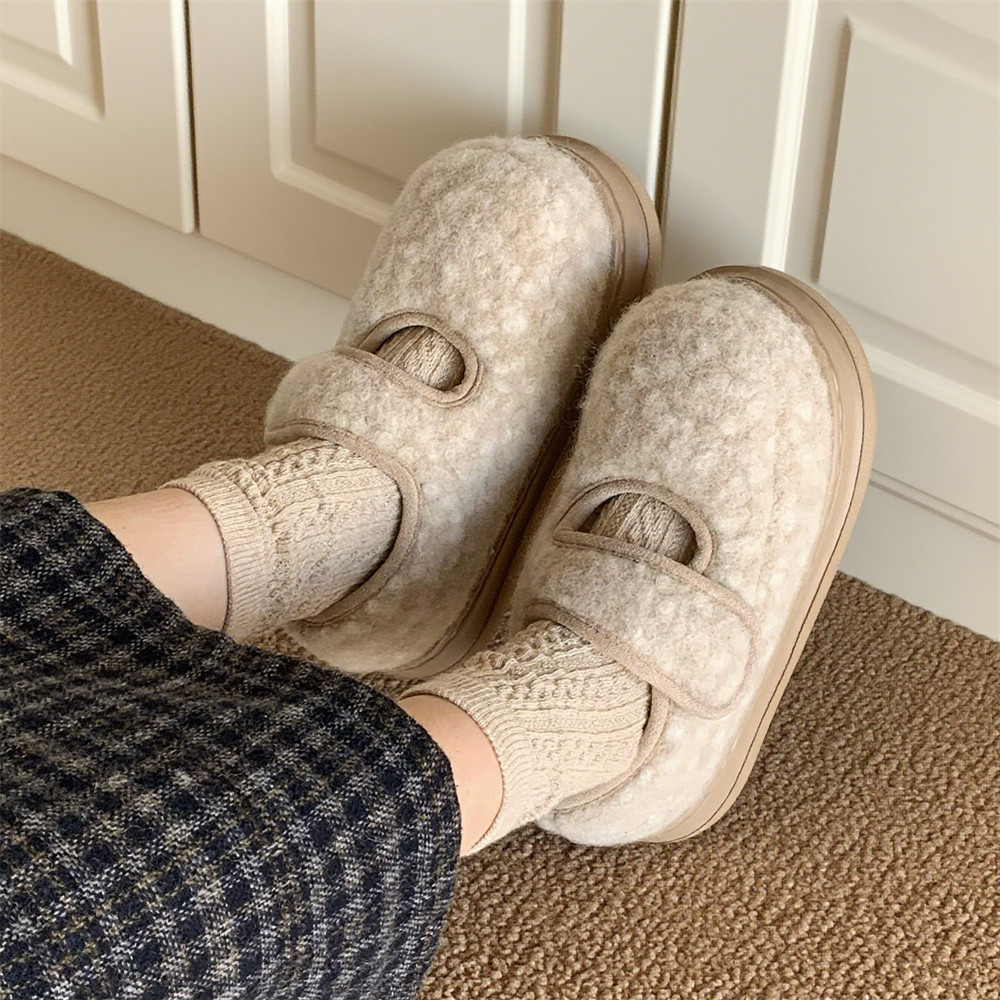 细细条魔术贴防滑厚底毛毛鞋外穿少女心冬季玛丽珍豆豆鞋棉鞋女士,居家布艺,居家棉拖/棉鞋,淘宝优惠券,粉丝福利购,淘宝优惠卷
