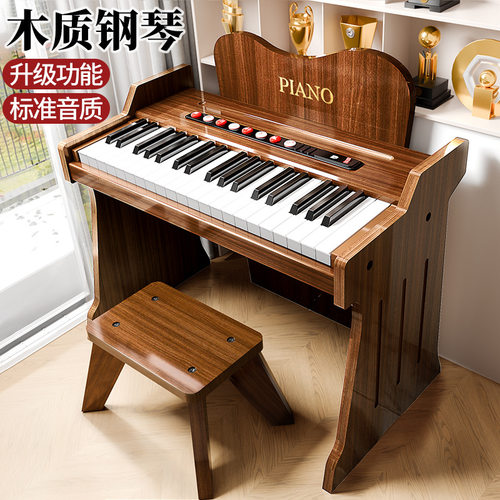 木质儿童初学电子琴小型钢琴玩具