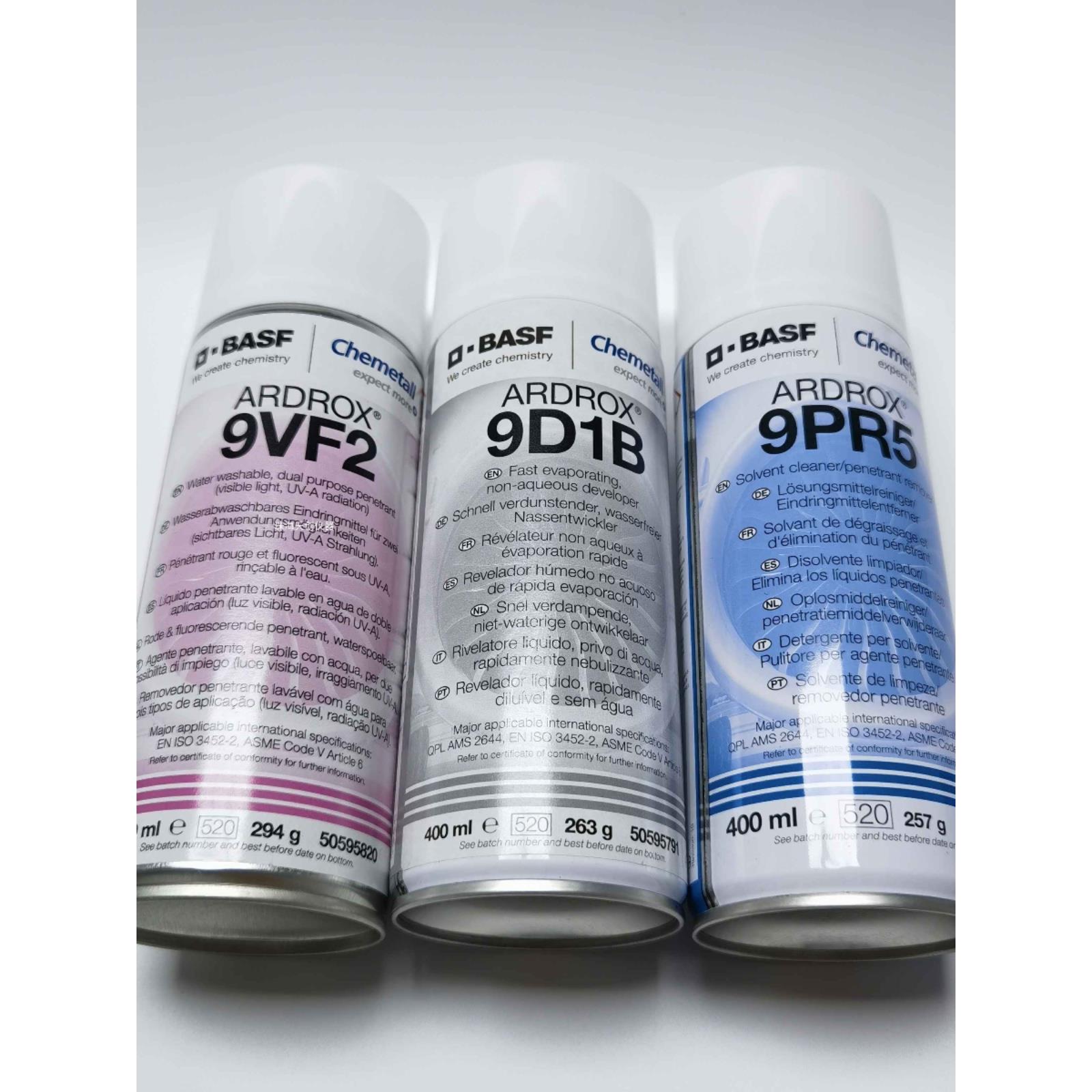 9VF2渗透剂 9D1B显像剂 9PR5清洗剂 进口ARDROX着色渗透探伤试剂