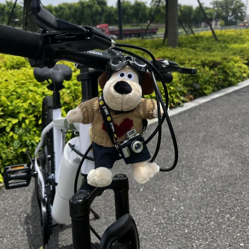 可爱掌门狗自行车装饰玩偶公仔山地公路车小配件车头骑行挂件配件