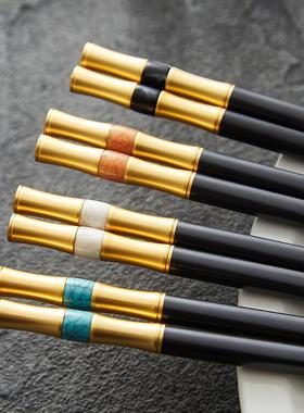 抗菌筷子家用防滑高颜值个人专用轻奢风日式2024新款家庭合金筷子