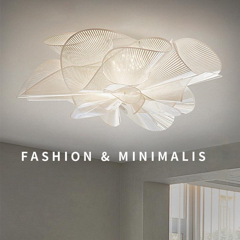 意大利设计师客厅吸顶灯高级感温馨主卧室灯创意艺术儿童房花瓣灯