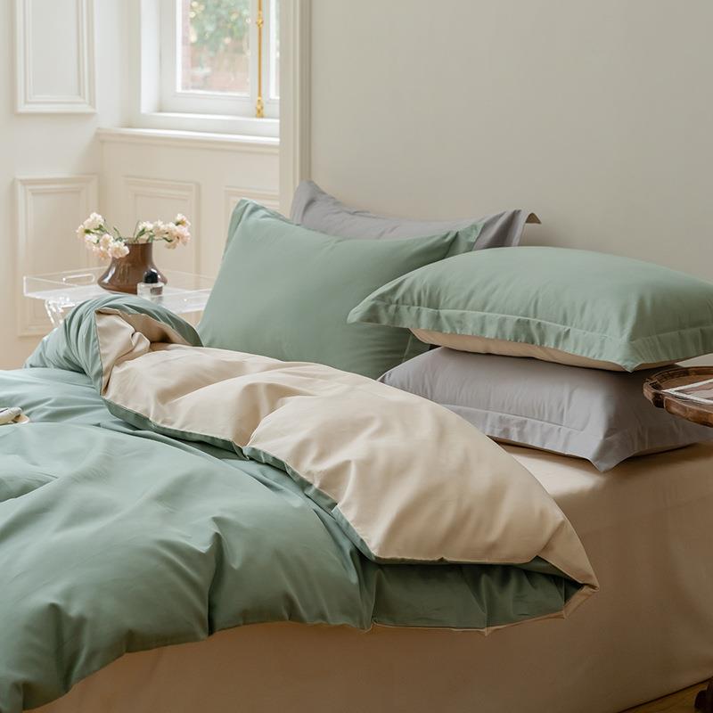 双拼色100S长绒棉单件被套全棉纯棉简约纯色被罩200x230cm单双人