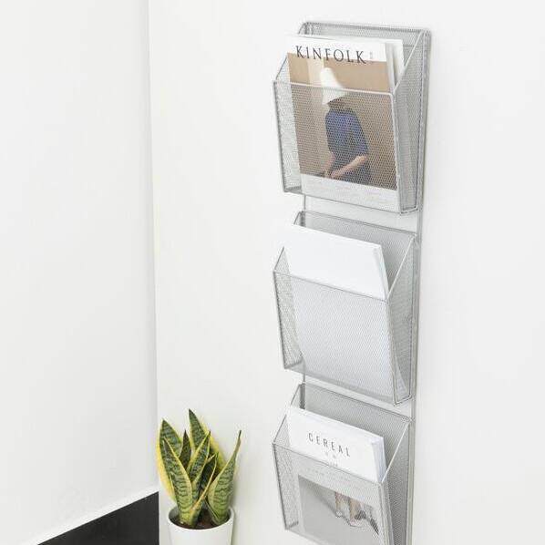 三层杂志架欧美时尚金属网格创意居家办公收纳整理