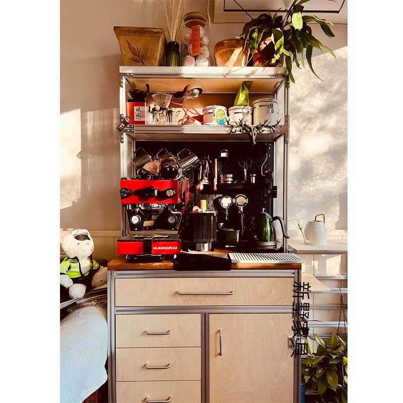 北欧简约铝型材收纳柜家用客厅储物柜海洋板茶水柜展示柜陈列柜子