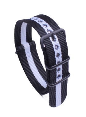 NATO尼龙编织三色尼龙表带DBY真空镀喷砂黑色扣手表带一条过表带