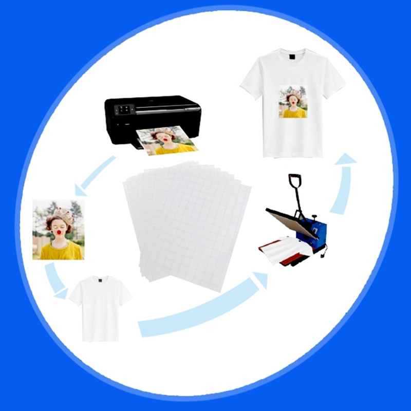现货5 Sheets A4 Iro O Ikjet Prit Ht Trasfer Pr for DI