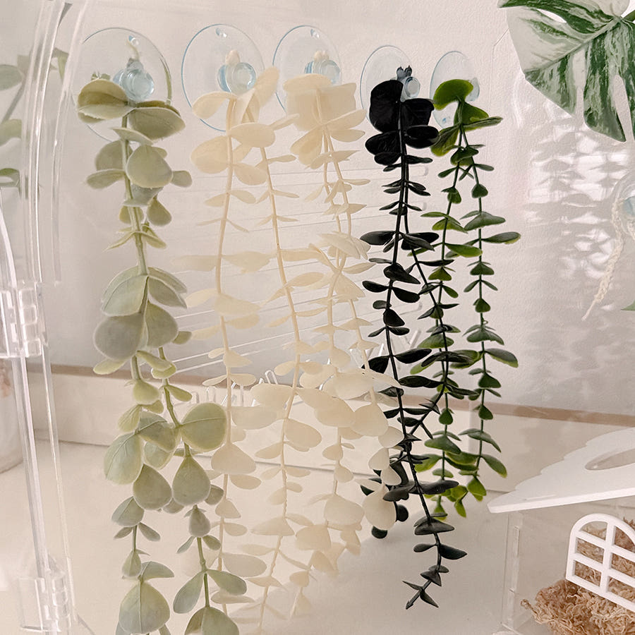 睫角守宫攀爬藤条仿真植物造景爬宠饲养箱装饰藤蔓 多色可选