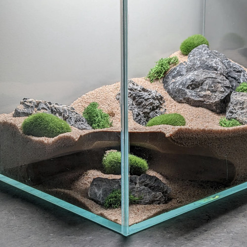 鱼缸造景爬宠蜥蜴守宫鬃狮乌龟躲避屋创意地下洞穴双开口造景装饰