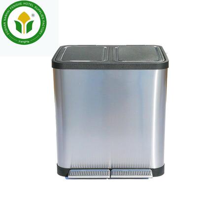 不钢脚踏垃圾桶家用FHG-96H锈厨余类脚踏分脚踏果皮桶桶垃圾箱