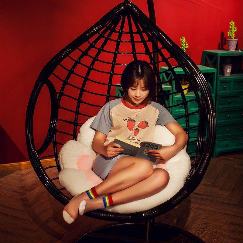 阳台吊椅秋千鸟巢垫吊篮垫坐垫21803400靠垫一体拆圆形藤椅摇篮坐