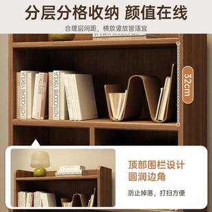 家用书架带抽置物柜落地置物架客厅一体靠墙收纳储物柜子学生书柜