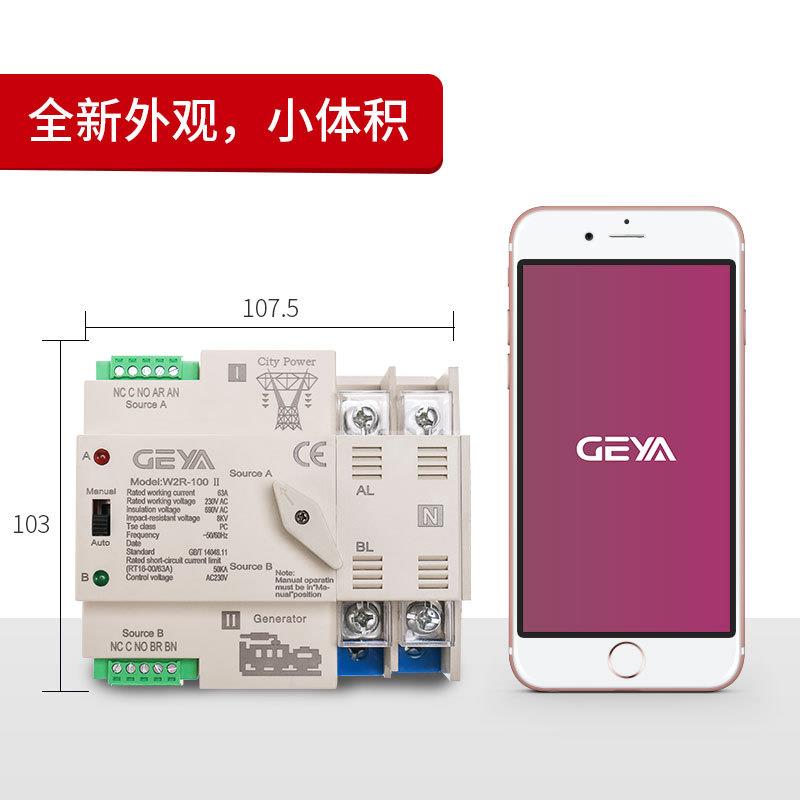 格亚W2R-100米色双电源自动转换开关应急电源切换开关63A
