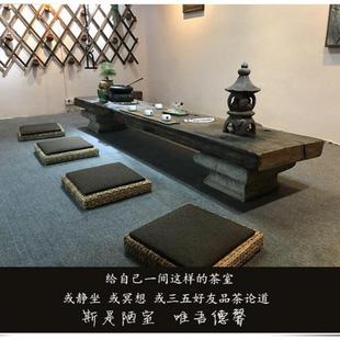 茶桌禅意茶台老船木茶桌椅组合矮茶桌榻榻米茶桌 ShJ日式