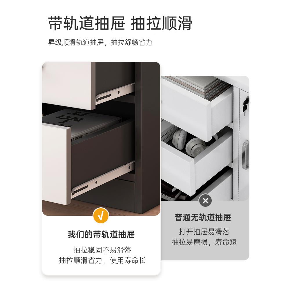 文件BG001柜办室桌收边纳柜带锁矮柜抽公屉柜木质柜储物柜落地下