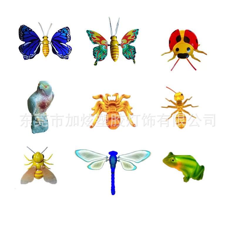 户外仿真昆虫动物灯动态发光蚂蚁蜘蛛蝴蝶蜜蜂瓢虫蜻蜓挂树装饰灯