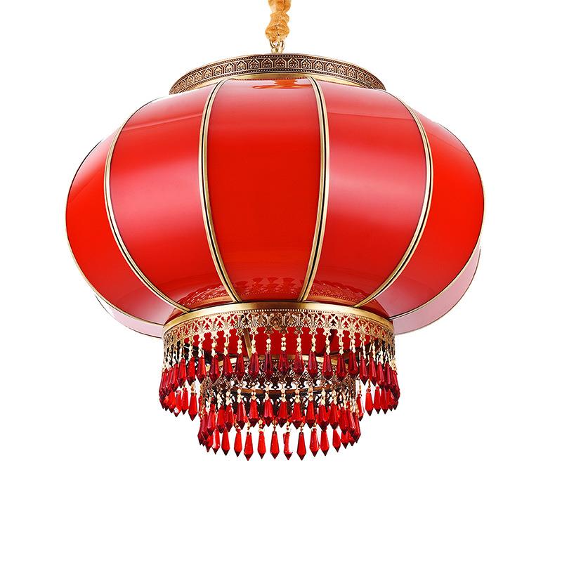 中式大红全铜灯笼灯春节喜庆结婚乔迁新年别墅阳台灯户外防水灯笼