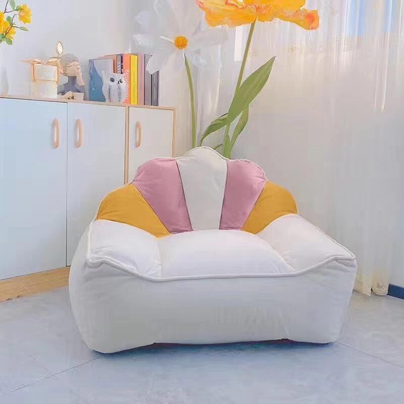 懒人沙发榻榻米彩虹豆袋ins可爱少女心卧室女生房间小沙发单双人