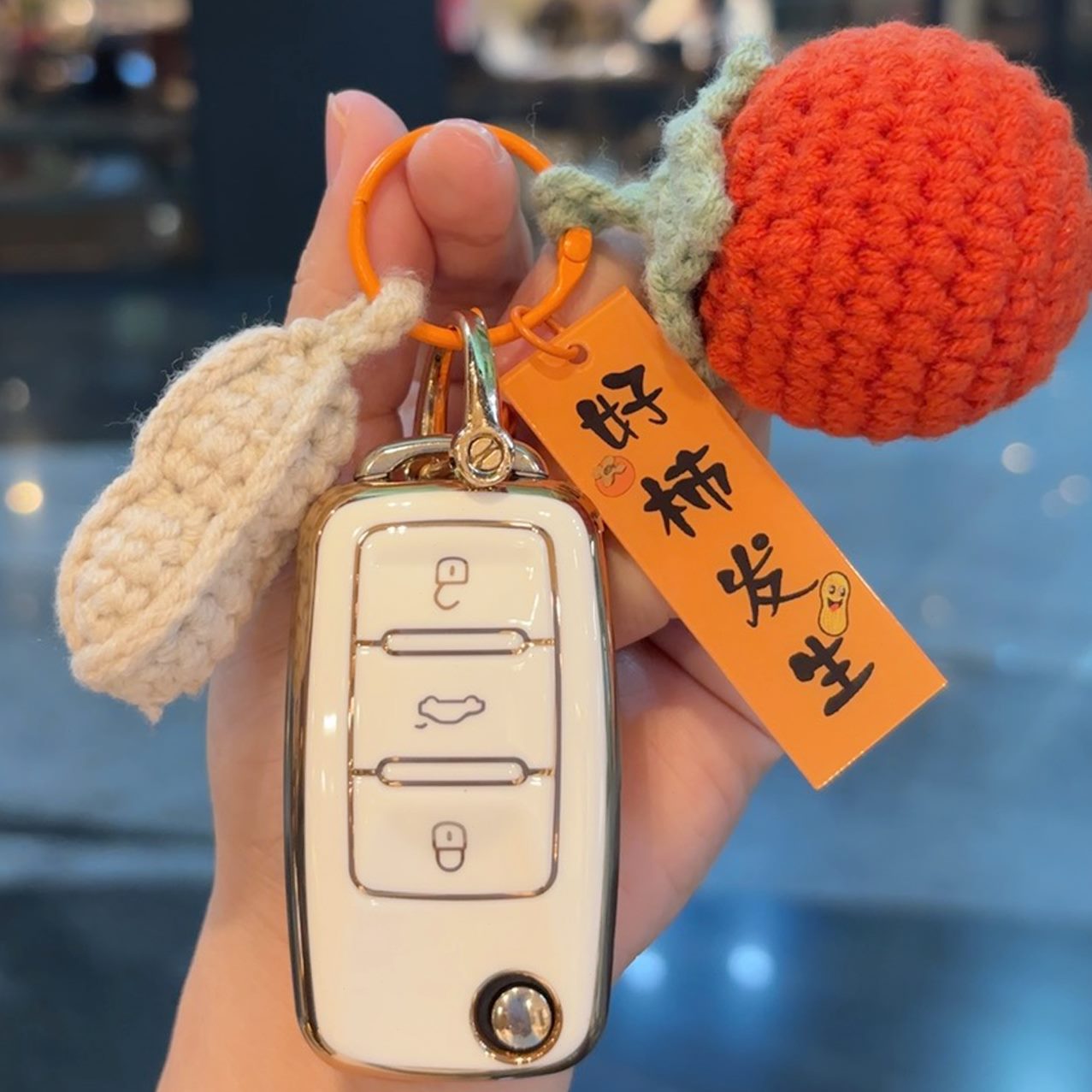 /F大众钥匙套6后扣/F包改装铁将军适用DS0KD比亚迪F3别克壳汽车配