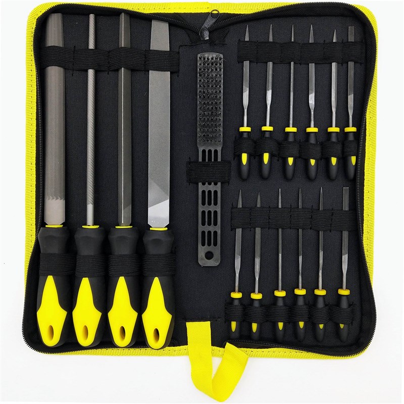 锉刀套装18pcs组合金属钢锉磨铁打磨工具16件挂袋磨圆锉三角锉刀