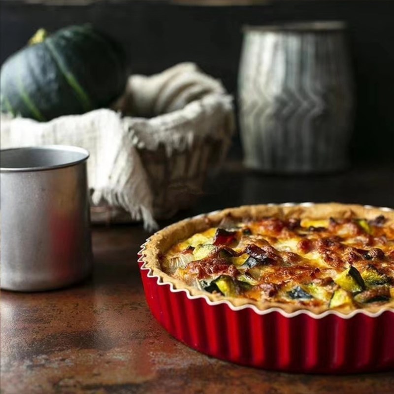 阳晨烘焙工具活底披萨盘pizza菊花派盘5寸8寸不粘烤箱家用深烤盘