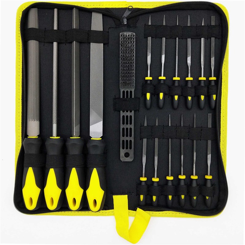 锉刀套装18pcs组合金属钢锉磨铁打磨工具16件挂袋磨圆锉三角锉刀