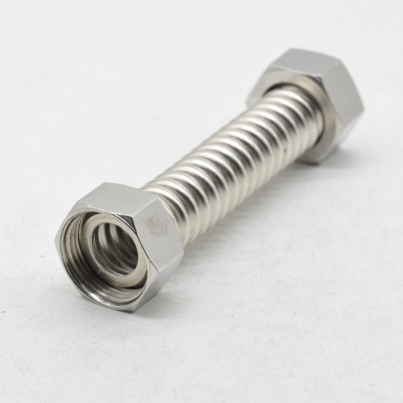 304不锈钢波纹管6分内外丝活接三通热水器冷热水进水管软管铜配件