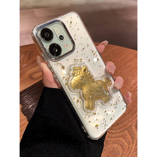 立体金箔马上有钱适用ooporeno15pro手机壳超强气囊防摔reno14新款透明13镜头全包12/11创意高级感保护套外壳