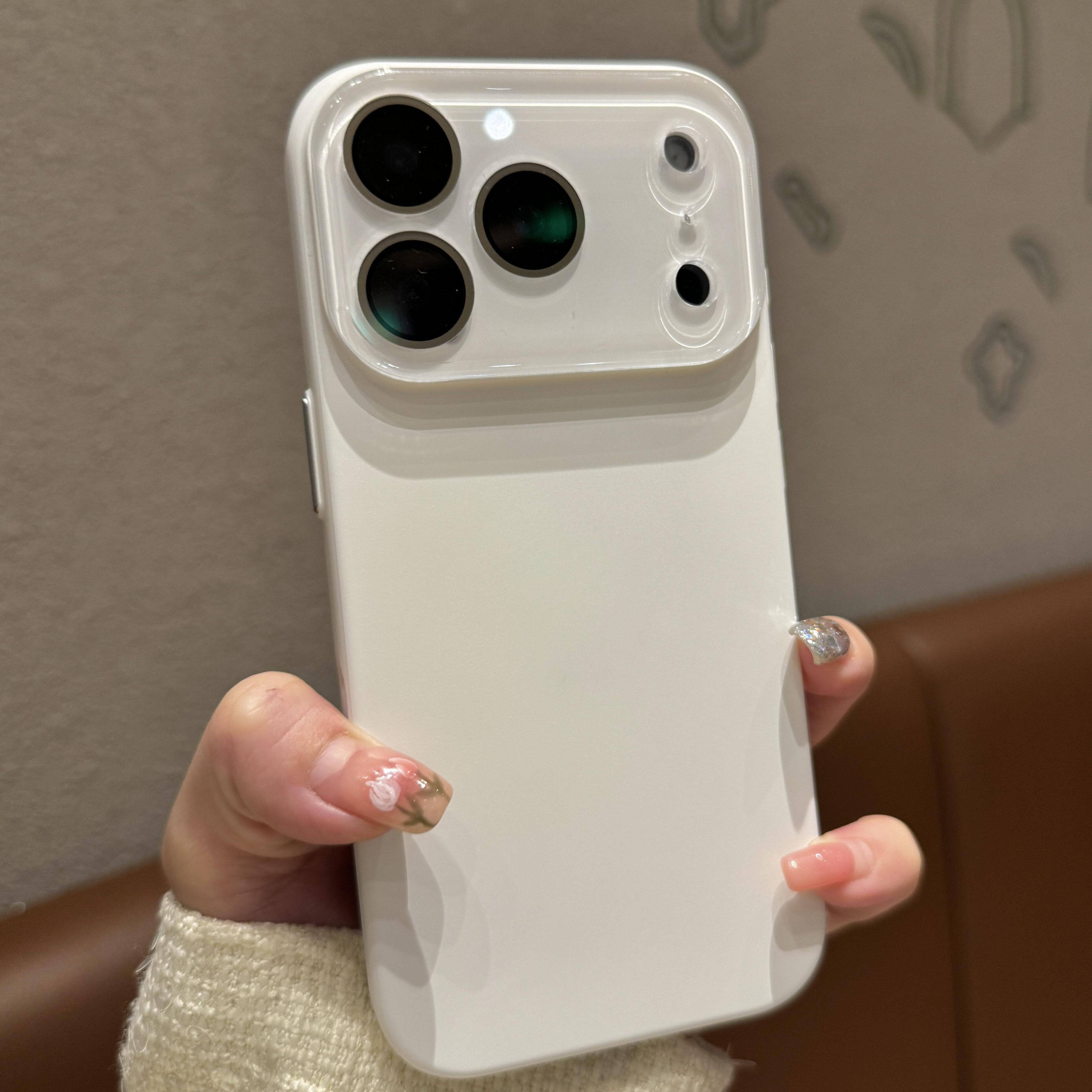 巨好看的少女温柔白全包水晶镜头适用苹果17promax手机壳新款iphone16pro肤感磨砂15简约14plus高级感13情侣2