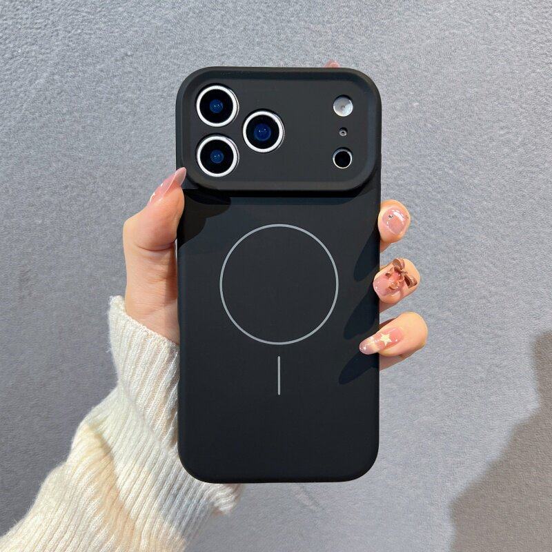 适用苹果17pro手机壳新款iPhone17promax液态硅胶17外壳相机按键全包磁吸16pro质感黑16pm高级感ip套男女