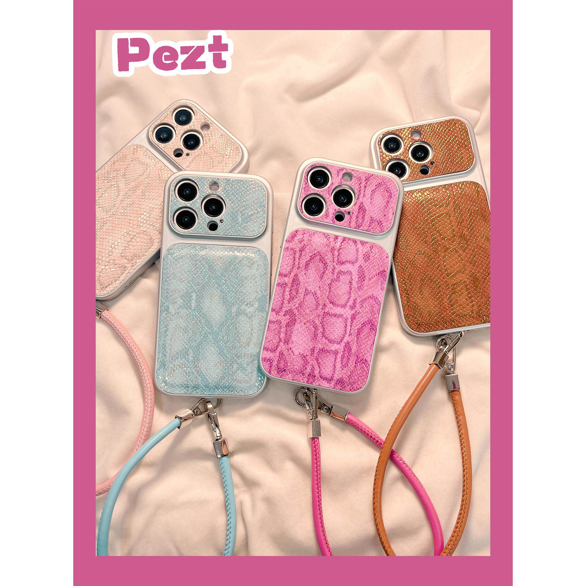 日韩ins风轻奢高级感蛇皮适用苹果17手机壳小众iphone16promax创意17pro新款15皮质防摔14女带挂绳16PRO全包