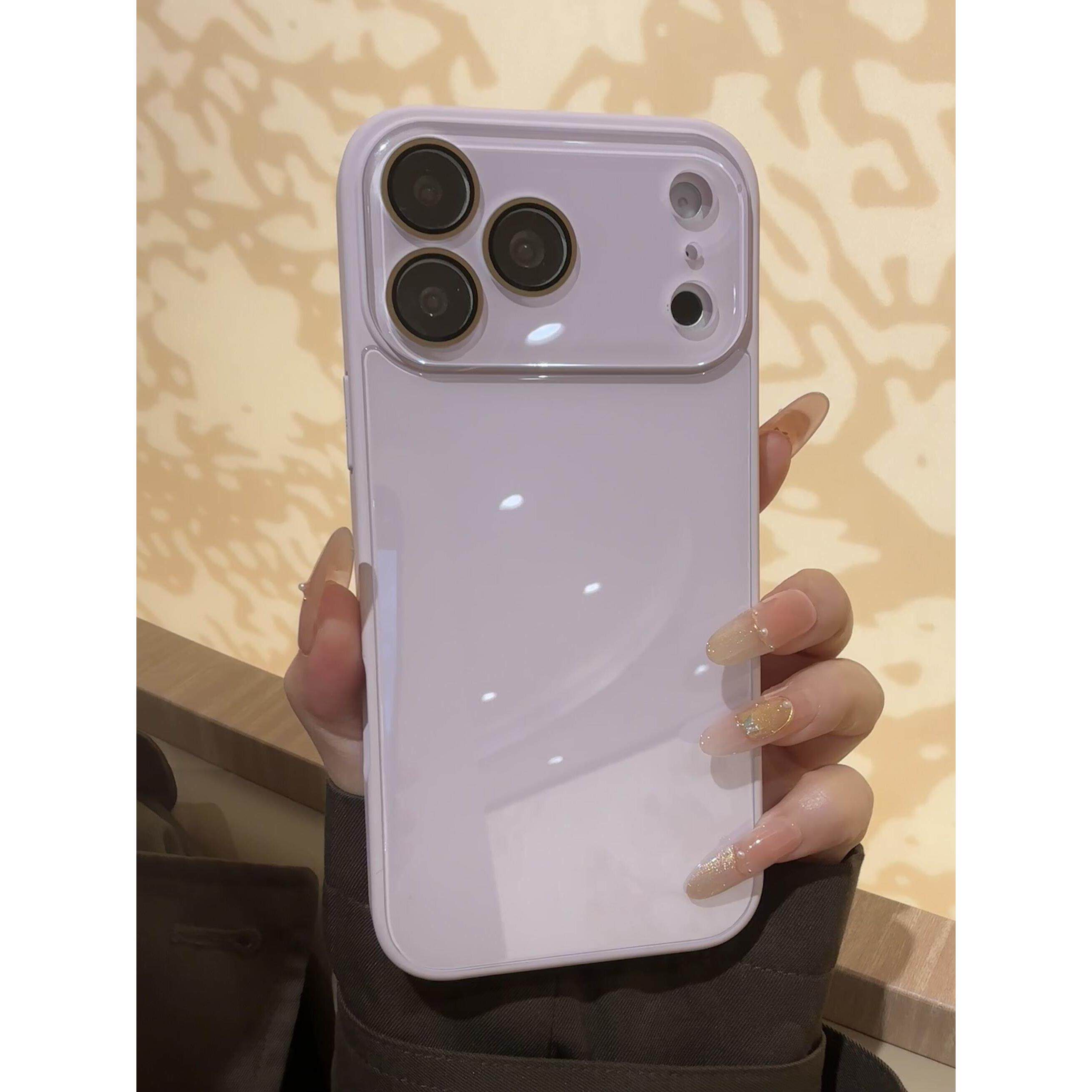 极简糖果色水晶玻璃全包适用苹果17promax手机壳高级感奢华iphone16pro全包镜头膜15硅胶防摔14小众13情侣12