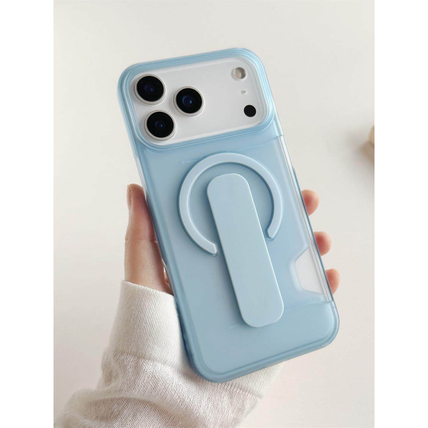 磨砂彩透卡包适用苹果17promax手机壳磁吸iphone16pro透明卡套15pm可放卡14门禁卡i13高级十七带支架插卡半包