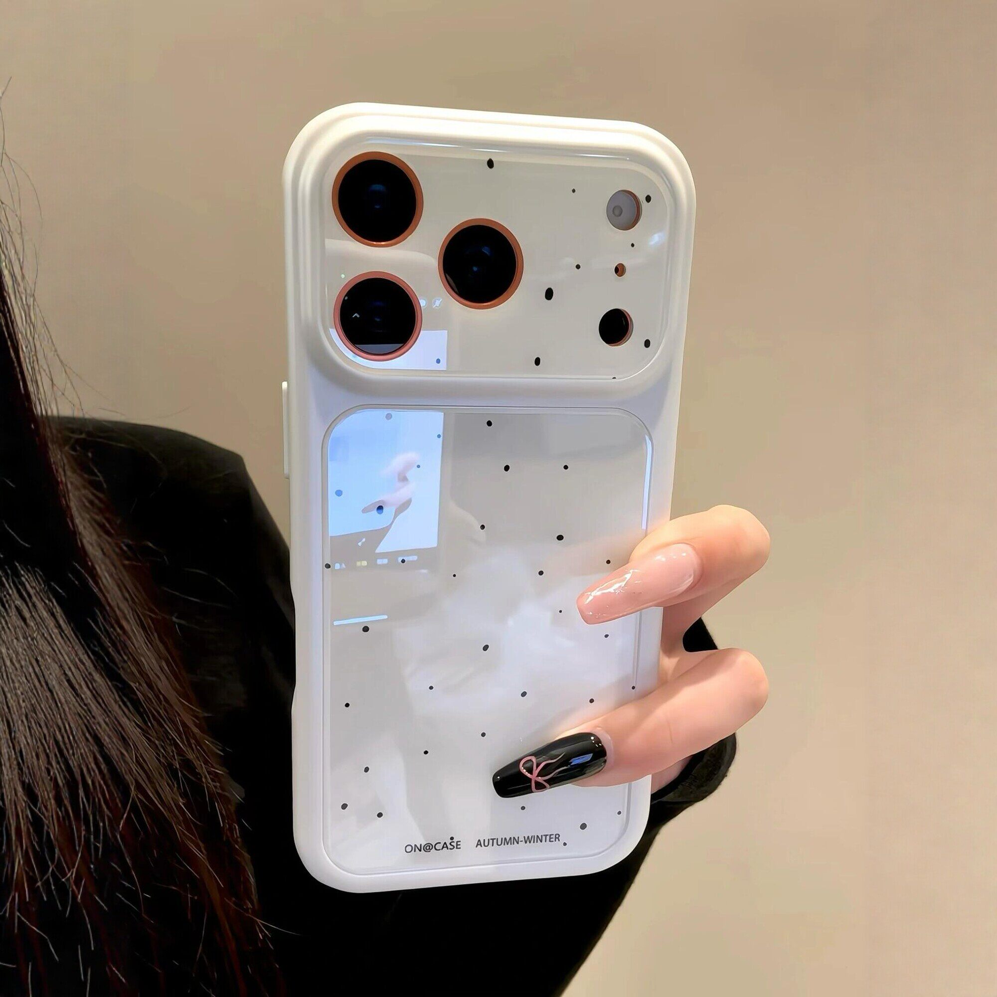 ins风白底泼墨适用苹果17promax手机壳新款女iphone16pro大视窗高级15pm全包防摔14保护套17pro超好看13p小众