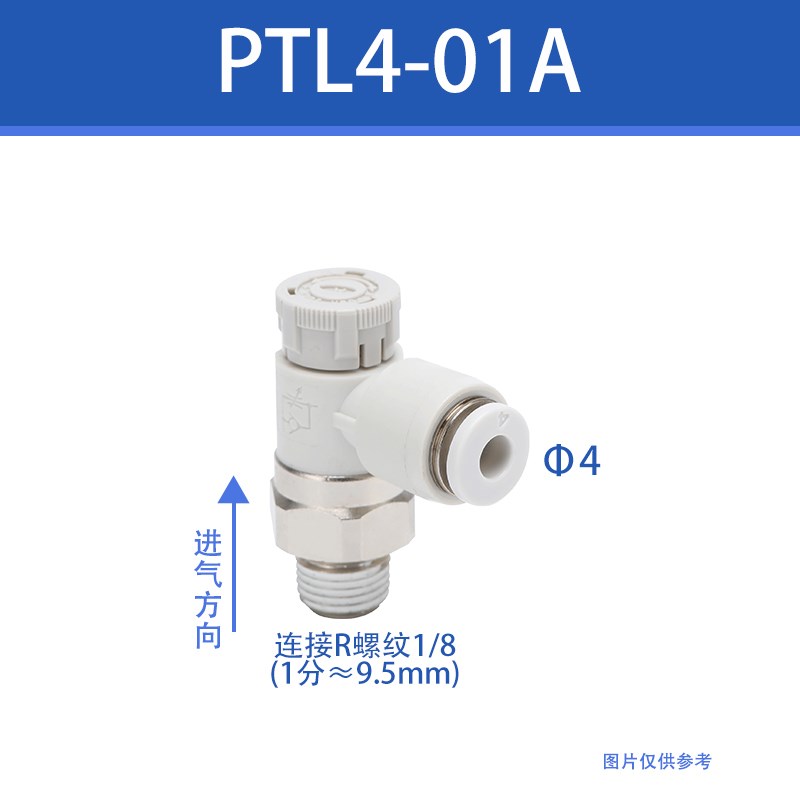 PTL节流阀气动推锁型迷你接头调速阀PTL4M5OA/B气动接头替亚德客