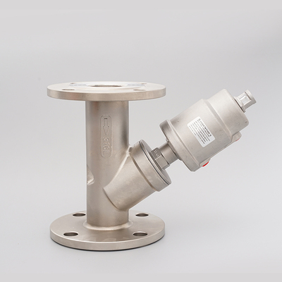 304不锈钢法兰式角座阀/蒸汽高温Y型角阀/气动切断阀DN152X040506